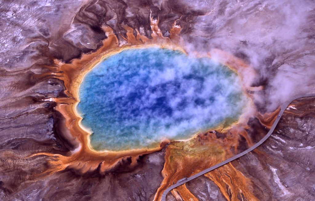 A colorful hot spring in Yellowstone National Park